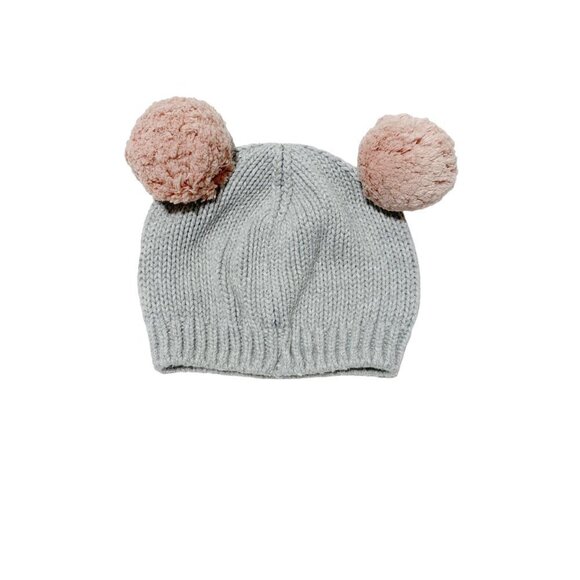 Baby Gap Knit Pink Pom Pom Beanie Toque - Picture 2 of 2